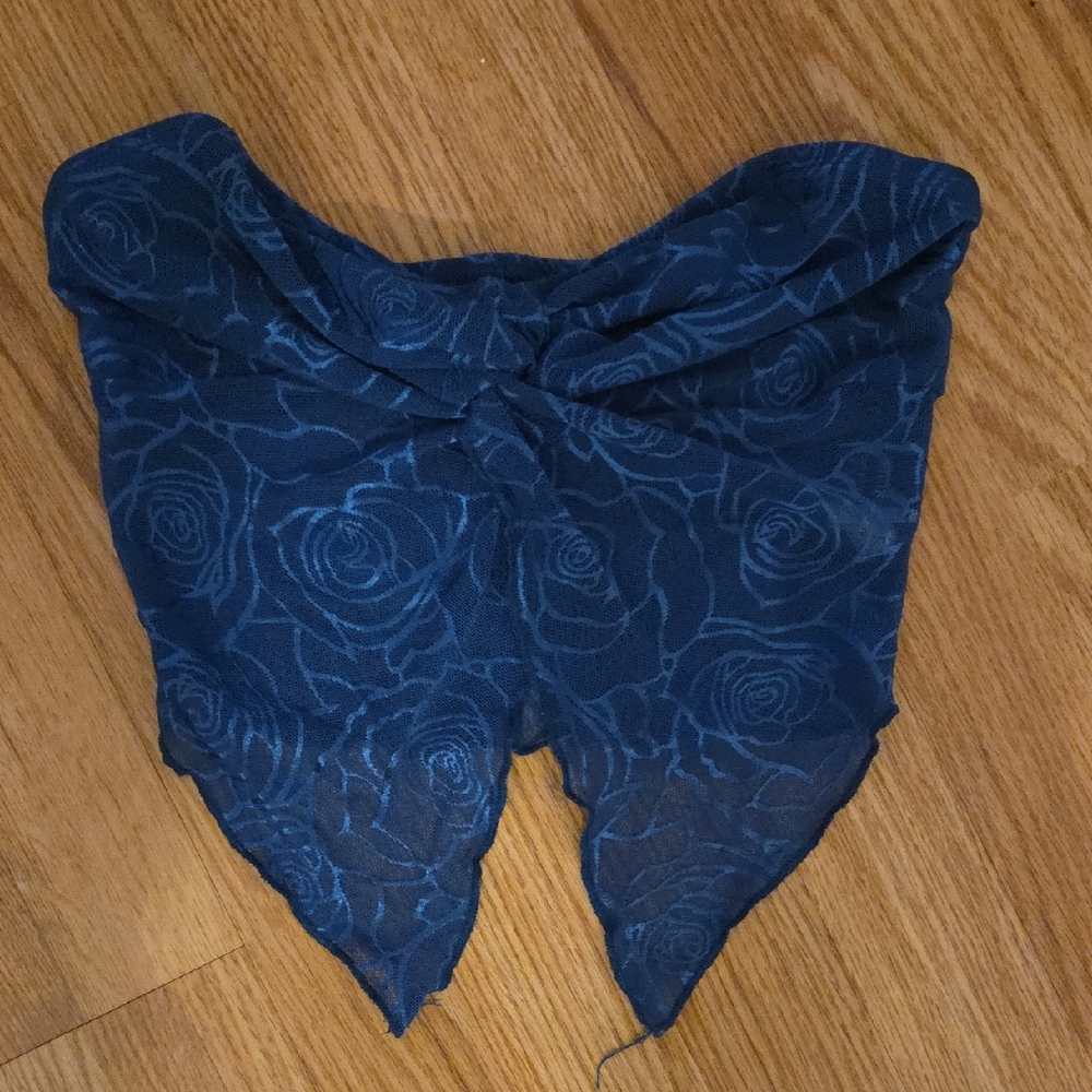 Blue Floral Scarf